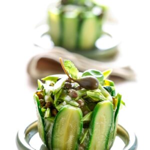 TIMBALLINI FREDDI DI ZUCCHINE CON CAPONATA DI CAPPERI - 1286