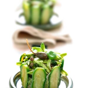 TIMBALLINI FREDDI DI ZUCCHINE CON CAPONATA DI CAPPERI - 1288