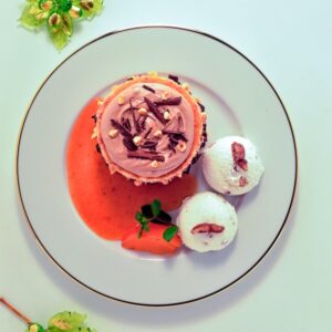 SOFFICE TORTINO DI CASTAGNE CON GELATO AL MARRON GLACÉ E SALSA FRESCA DI CACHI - S 238920 - 3126