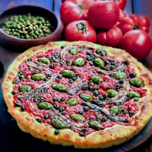 PIZZA CON OLIVE, CAPPERI, ACCIUGHE - S 81760 - 1821