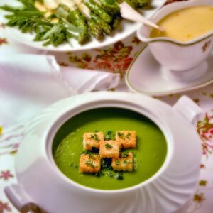 VELLUTATA DI PISELLI, ASPARAGI CON SALSA MALTESE - S 54880 - 9886