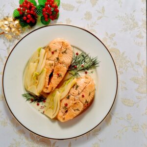 SALMONE CON FINOCCHI E PEPE ROSA - 8986