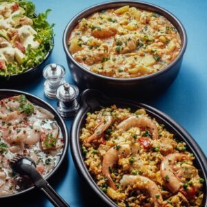 INSALATA DI GRANCHIO, ZUPPA DI BACCALÀ, PAELLA ARAGONESE, PESCE SPADA IN CARPACCIO - S 168880 - 3559
