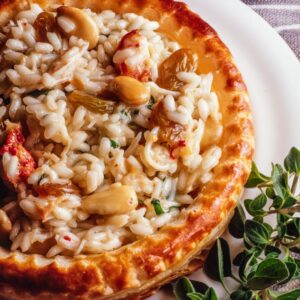 RISOTTO NEL VOL AU VENT CON GRANCHIO E FRUTTA SECCA - S 205890 - 3566