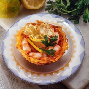 CESTINI DI PATATE FRITTE CON GAMBERI E INSALATA - S35940 - 3713