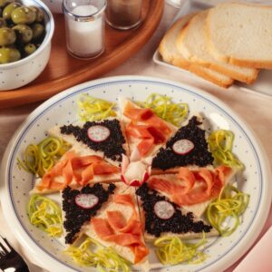 S 134920 TARTINE AL SALMONE E ALLE UOVA DI LOMPO