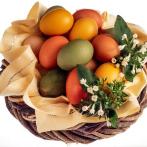 CESTO CON UOVA COLORATE - PASQUA