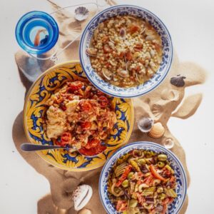 FREGOLA E VONGOLE, BACCALÀ IN UMIDO, ORTAGGI MISTI - 6513