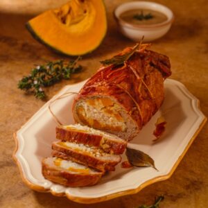 ARROSTO FARCITO CON  RISO E ZUCCA