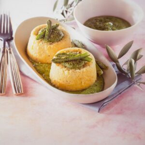 SFORMATI DI CIPOLLE E FORMAGGIO CON ASPARAGI - 6866