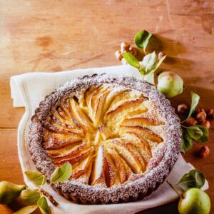CROSTATA DI NOCCIOLE E CACAO CON CREMA E MELE - 6879