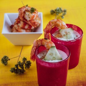 ANTIPASTO DI YOGURT AGLIO CETRIOLI E GAMBERONI - 7008