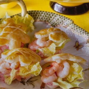 PASTA SFOGLIA CON GAMBERI SALSA ROSA E UOVA DI LOMPO - 7027