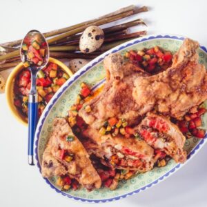 AGNELLO IMPANATO E VERDURE