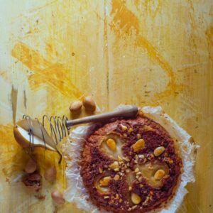 TORTA CON PERE CIOCCOLATO E MANDORLE - 8604