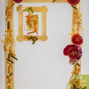 CORNICE, DECORAZIONE, DECOR, RETTANGOLO,  PASTA, ORTAGGI - 8746