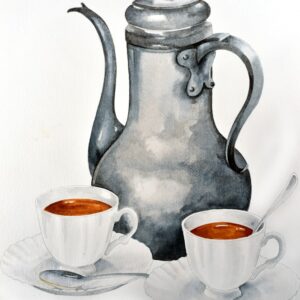 CAFFETTIERA E TAZZINE DI CAFFE