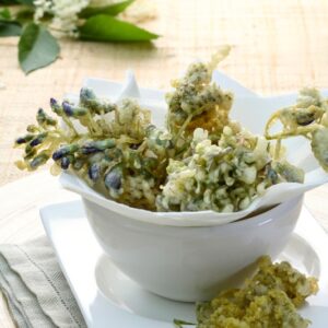 FIORI FRITTI DI SAMBUCO E GLICINE