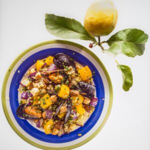 INSALATA DI COZZE MELANZANE MANGO E AGRUMI - 9653