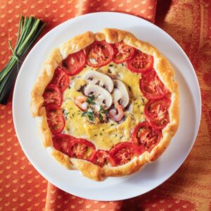 TORTA SALATA CON GAMBERI POMODORI E FUNGHI - 9678