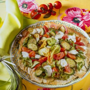 PANE CARASAU CON ZUCCHINE  POMODORI MOZZARELLA - 9729