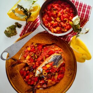 SGOMBRI CON SALSA DI POMODORI E PEPERONI - 9752