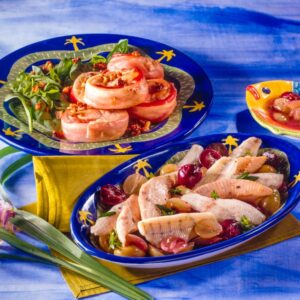 FILETTI DI PESCE ALL'UVA E PESCATRICE CON PANCETTA E NOCI - 9861