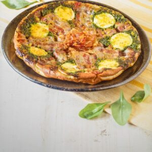 TARTE TATIN SALATA CON SPINACI UOVA E PANCETTA ARROTOLATA - 126845