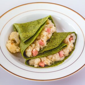 CRÊPE AGLI SPINACI CON CAVOLFIORI E PROSCIUTTO COTTO - 9586
