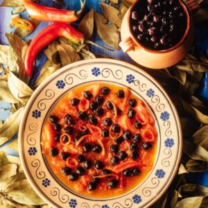 SALSA DI POMODORI PEPERONCINI E OLIVE NERE - 3058