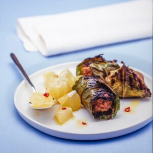 PEPERONCINO PICCANTE - INVOLTINI DI FOGLIE DI VITE CON POLPETTE DI MACINATO MISTO CON ANANAS E PEPERONCINO - 3118