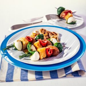 SPIEDINI DI MOZZARELLA FOCACCIA PROSCIUTTO CRUDO FUNGHI BASILICO - 3158