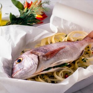 PREPARAZIONE ALLA COTTURA PIROFILA DI PAGELLO ALLE CIPOLLE CON PEPERONCINO (STEP 2) - 4542