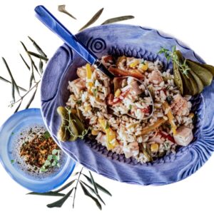 INSALATA DI RISO CON CETRIOLINI PEPERONI E CAPPERI - 4028