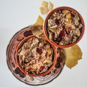 RISO CON UVA FOGLIE DI VITE E FUNGHI - 4035