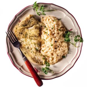 RISOTTO ALLA PARMIGIANA CON SPIGOLA AL BURRO PREZZEMOLO E LIMONE - 4087