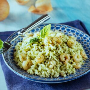 RISOTTO CON BASILICO PEPE E GAMBERETTI - 4094