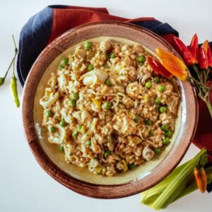 RISOTTO CON PEPERONCINI PISELLI CALAMARETTI E PORRI - 4201