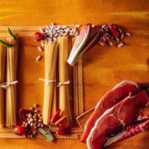 STILL LIFE INGREDIENTI SPAGHETTI PROSCIUTTO CRUDO - 4282