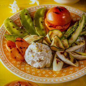 VERDURE GRIGLIATTE CON MOUSSE DI FORMAGGIO ALL'ARANCIA - 4334