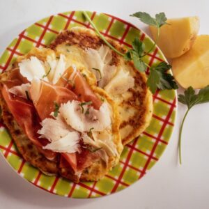 TORTINO DI PATATE CON PROSCIUTTO CRUDO E PARMIGIANO - 4370