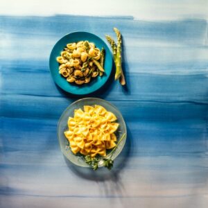 MENÙ 2 PRIMI CONCHIGLIE CON ASPARAGI E FARFALLE ALLO ZAFFERANO - 4391