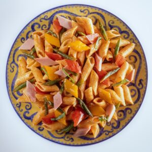 PENNETTE CON POMODORI FAGIOLINI E PROSCIUTTO DI PRAGA - 5827
