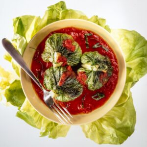 FAGOTTINI DI LATTUGA CON CARNE TRITA E RISO - 5862