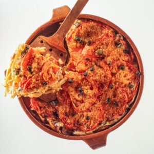 TORTINO DI LIGUINE GRATINATE CON POMODORI SARDE - 5997