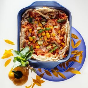 PANE CARASAU  CON ZUCCHINE POMODORO E PEPERONI - 6053