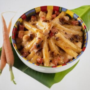 MACCHERONI GRATINATI CON CAROTE FUNGHI PROSCIUTTO E SCAMORZA - 6083