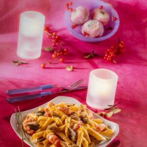 GARGANELLI CON CARCIOFI E GAMBERI - 6099