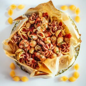 CONCHIGLIE AL CARTOCCIO CON POMODORO E CALAMARETTI - 6153