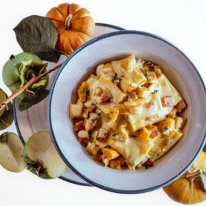 PACCHERI CON SPECK ZUCCA PANNA E FORMAGGIO - 6176